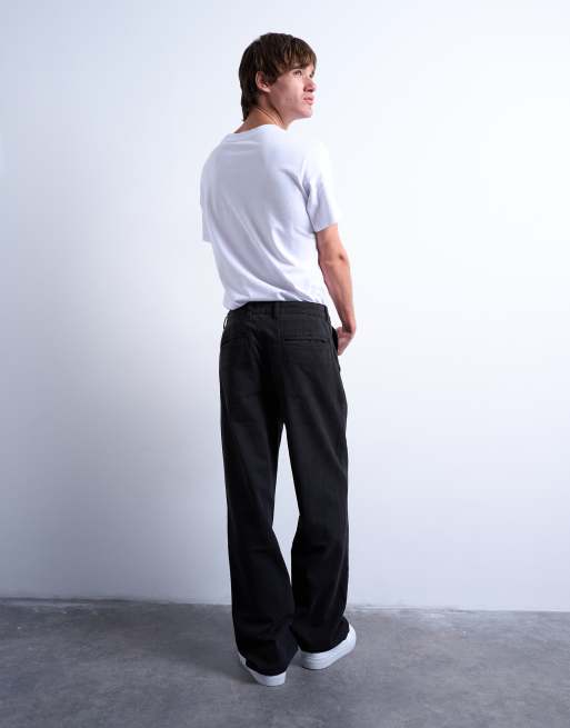 Topman – Weite Hose aus Twill in Schwarz, 4 von 5