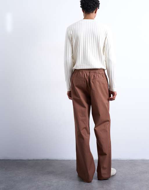 Topman – Weite Hose in gestreiftem Braun, 5 von 5