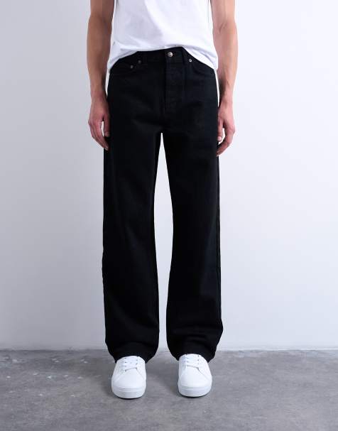 Topman – Weite Jeans aus festem Denim in Schwarz - view 1