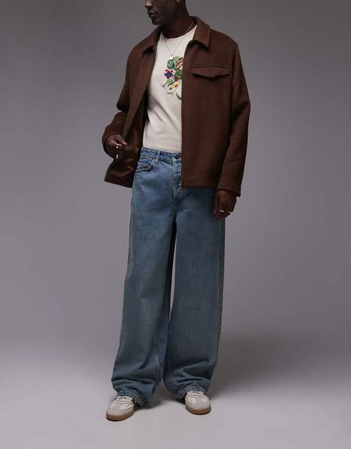 Topman – Weite Jeans in mittlerer Vintage-Waschung
