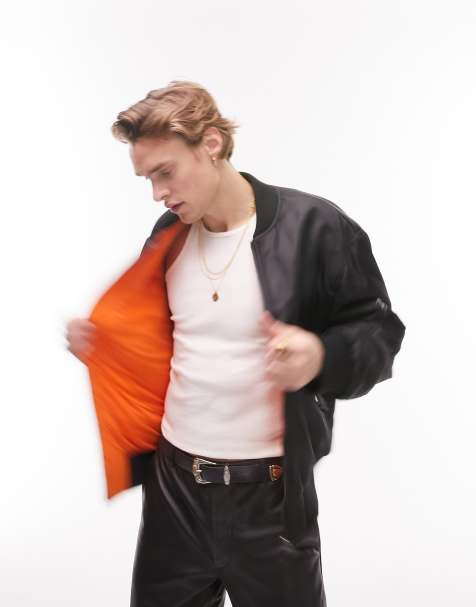 Topman – Wendbare MA1-Bomberjacke in Schwarz mit lockerem Schnitt - view 1