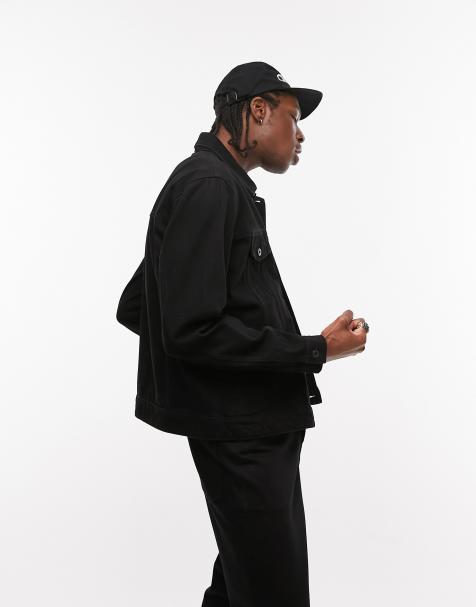 Topman – Western-Jeansjacke in Schwarz mit klassischem Schnitt - view 1