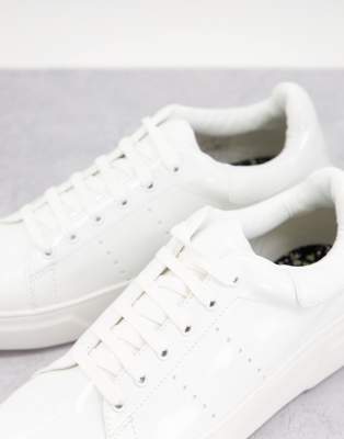 white patent trainers