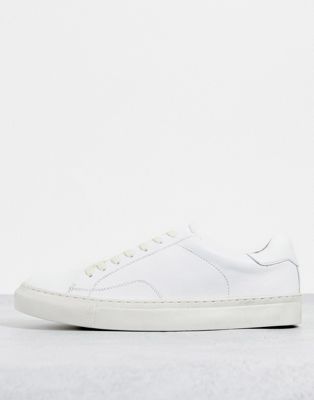 Topman white perry real leather trainers