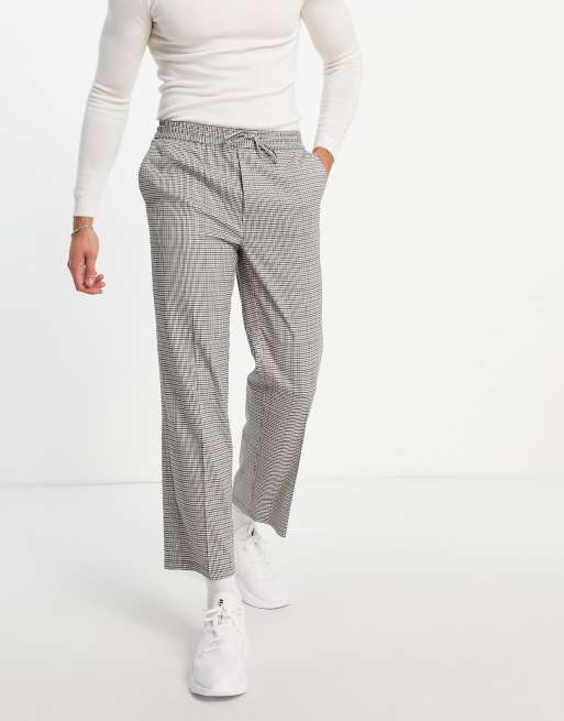 Topman wide leg crop check pupstooth pants, 4 of 4