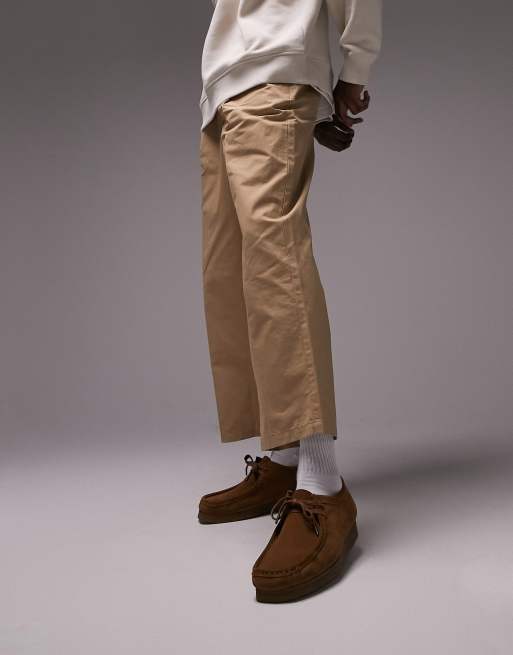 Topman straight leg cargo jogger in brown