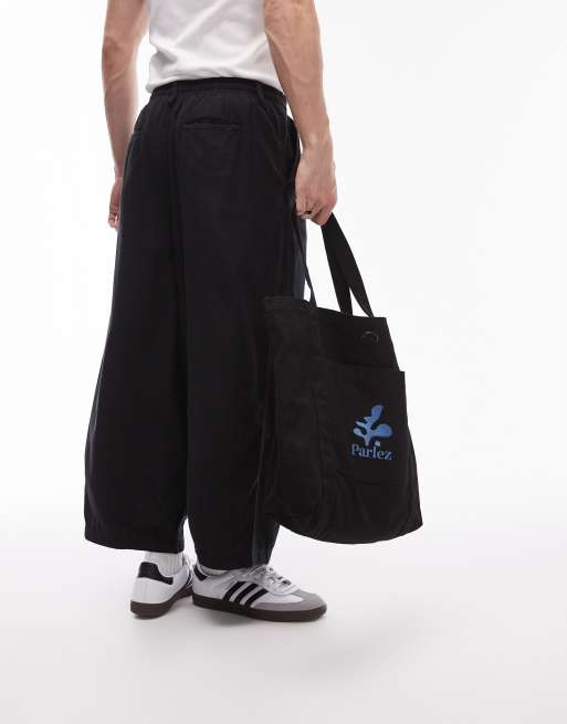 Topman wide leg cropped trousers in black, 4 of 5