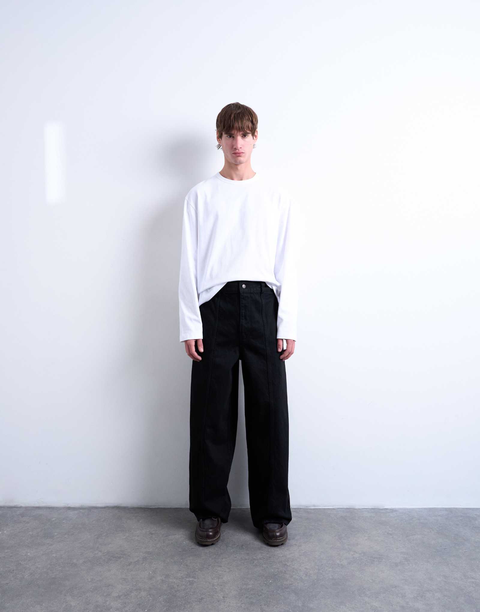 Широкие джинсы Topman черного цвета