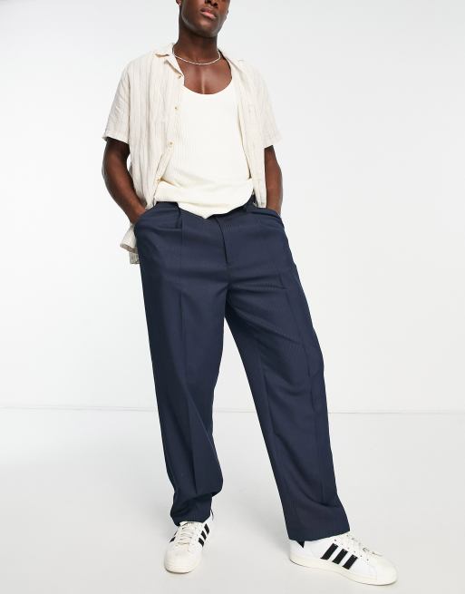 Wide Leg Twill Trousers