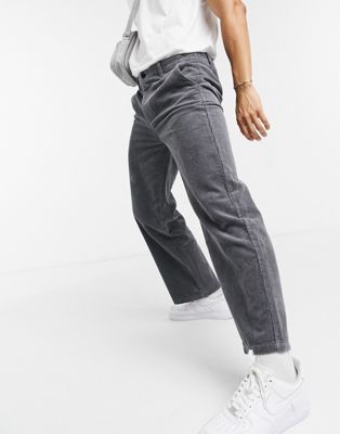 Topman wide leg trousers in grey cord | ASOS