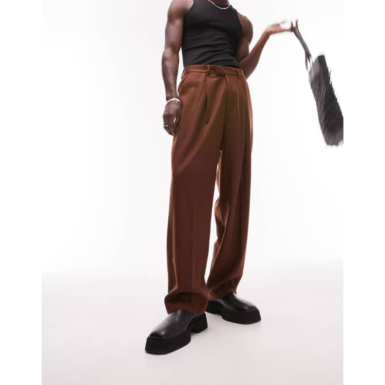 Side Stripe Wool Mix Pants（brown） Side Stripe Wool Mix Pants（brown）