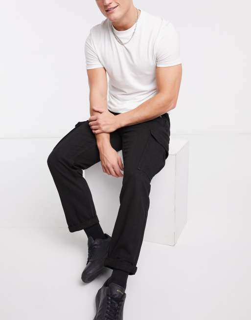 Topman wide-legged cargo in black, 4 of 4