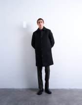 Topman wool blend car coat in black