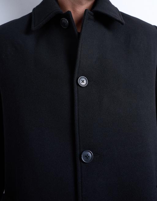 Topman wool blend car coat in black, 4 of 5