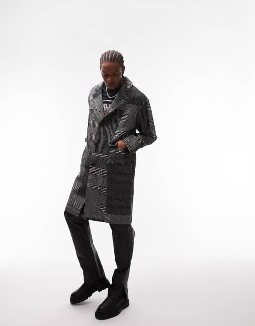 Topman wool 2025 blend overcoat