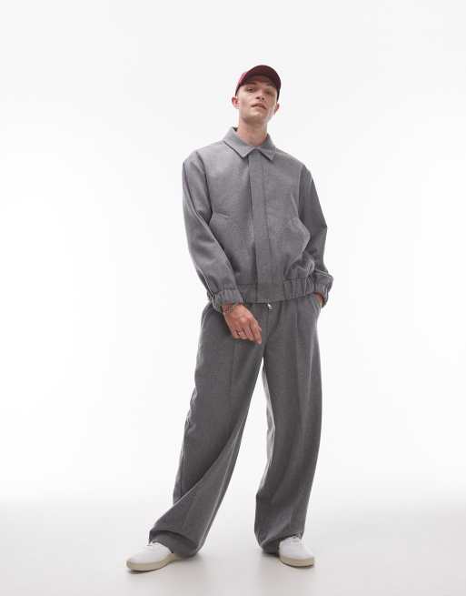 Topman wool mix set in gray