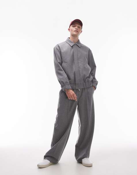Topman wool mix set in grey - view 1