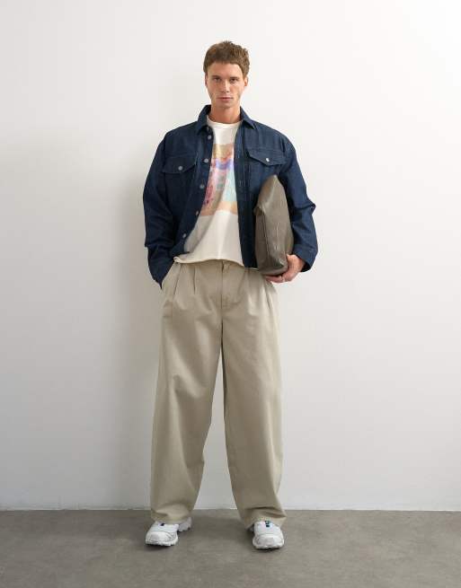 Topman x Akilah boxy fit crop abstract scenic graphic t-shirt with embroidery in ecru, 3 of 5