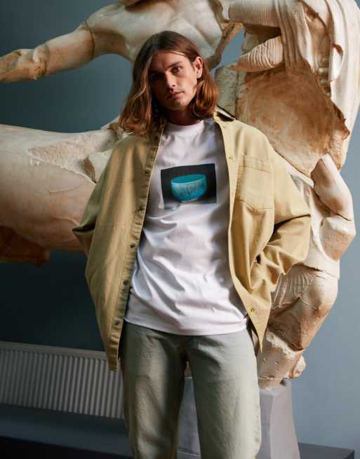 TOPMAN x ASHMOLEAN oversized fit t-shirt with Jade bowl print in white ...