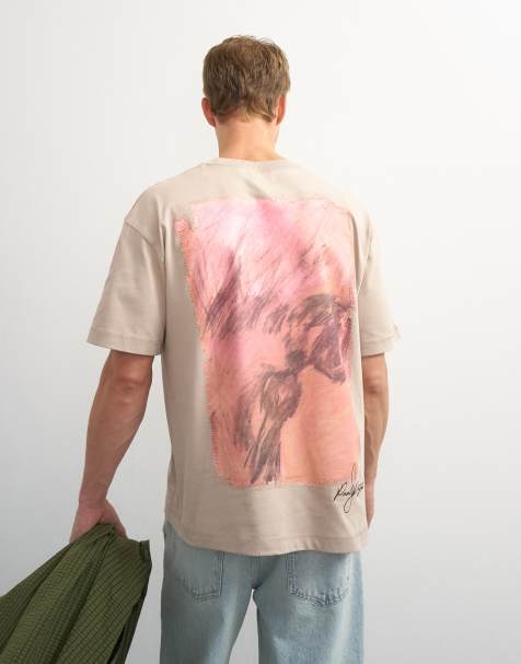 Topman x Paul Majek T-shirt relaxed fit con grafica astratta sul retro e ricamo in stone - view 1