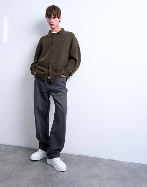 Topman – Zapinany na guziki kardigan oversize w kolorze khaki, 2 z 5