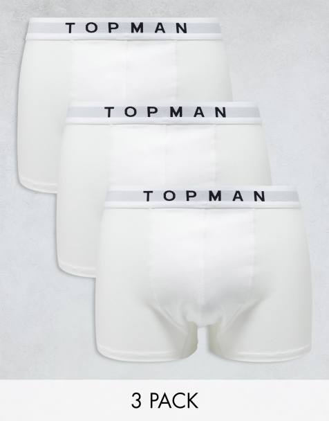 Topman – Zestaw 3 par białych bokserek z białą gumką - view 1