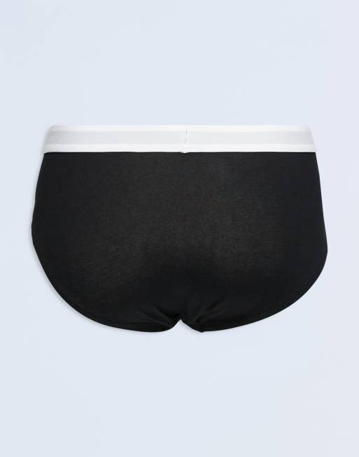 Topman – Zestaw 3 par czarnych slipek z białą gumką, 3 z 3