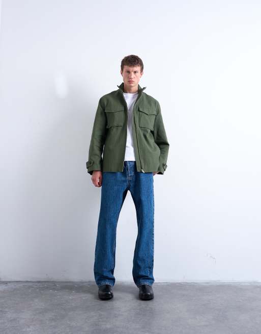 Topman – Zielona płócienna kurtka z dwiema kieszeniami, 2 z 5