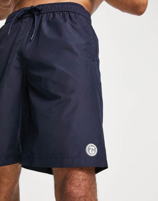Topman - Zwemshort met lange pasvorm in marineblauw 
