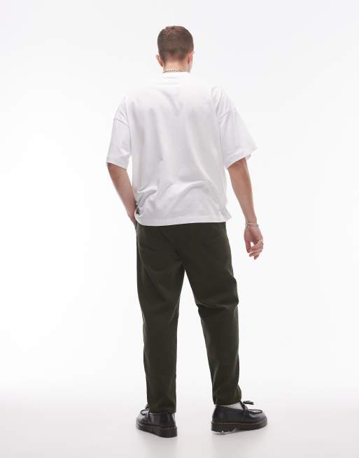 Topman – Zwężane sztruksowe spodnie w kolorze khaki, 3 z 5