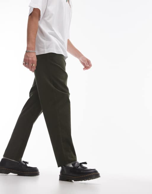 Topman – Zwężane sztruksowe spodnie w kolorze khaki, 5 z 5