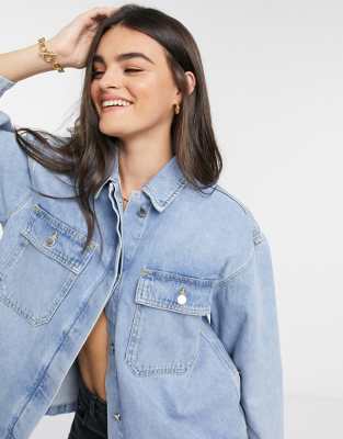 topshop denim shacket