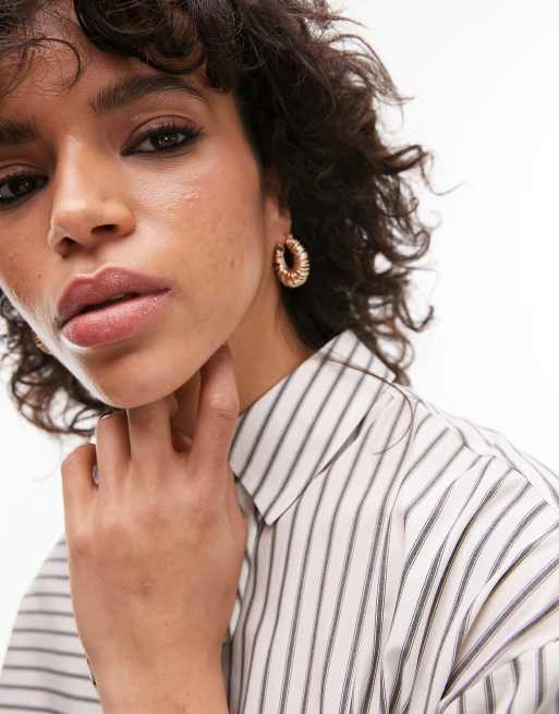 Topshop 14k gold plated coil hoop earrings | ASOS