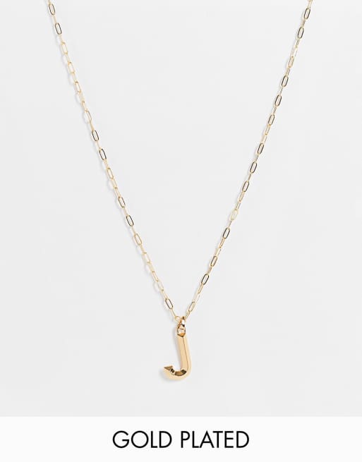 Solid gold store j necklace