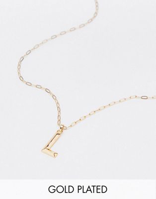 Topshop 14k gold plated L initial pandant necklace