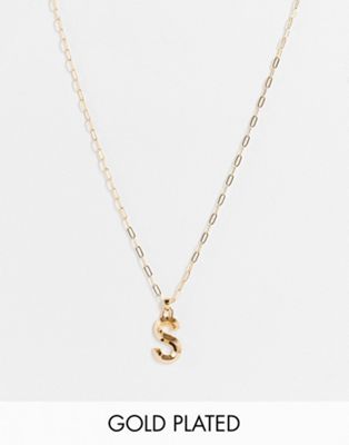 Topshop 14k gold plated S initial pandant necklace