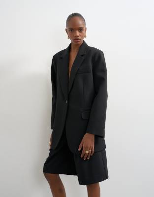 Topshop 2 Button Relaxed Fit Blazer In Black