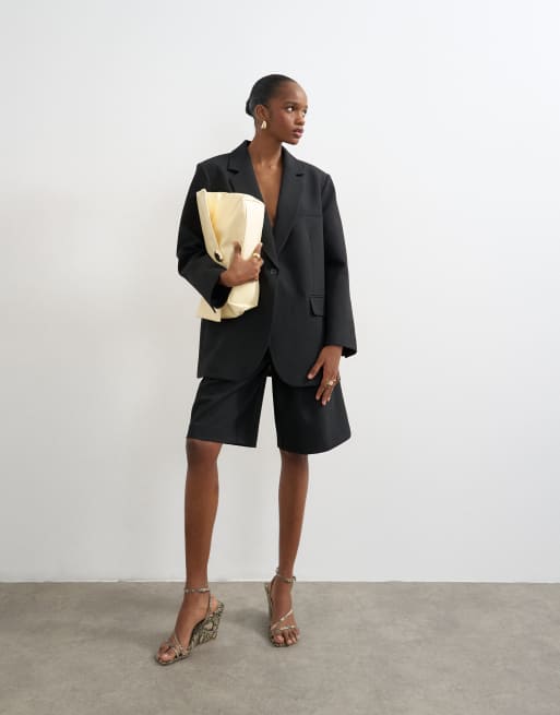 Topshop 2 button relaxed fit blazer in black - part of a set, 4 of 4