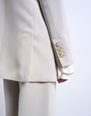 Topshop 2 Button Relaxed Fit Blazer In Gray