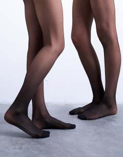 2 pack 15 denier tights in black