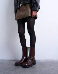 Model wearing 2 pack 50 denier tights in black