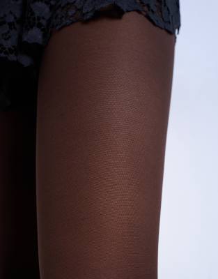 Topshop 2-pack 50 Denier Tights In Brown