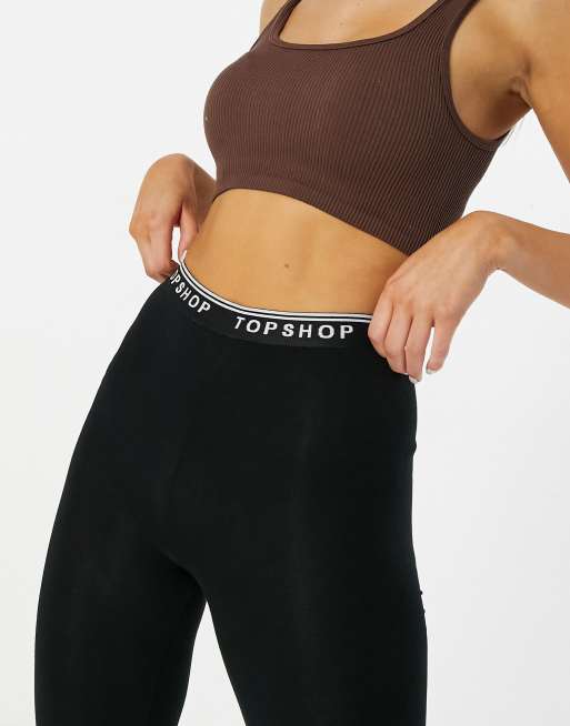 Topshop 2 pack leggings in black & gray