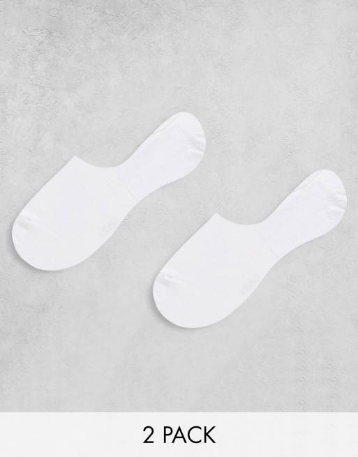 Topshop – 2er-Pack hoch geschnittene Füßlinge in Weiß