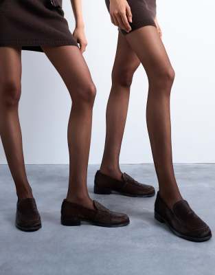 Topshop - 2er Pack Strumpfhosen in Schokobraun, 15 DEN-Brown