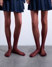  Topshop 2pk 15 denier sheer tights in burgundy