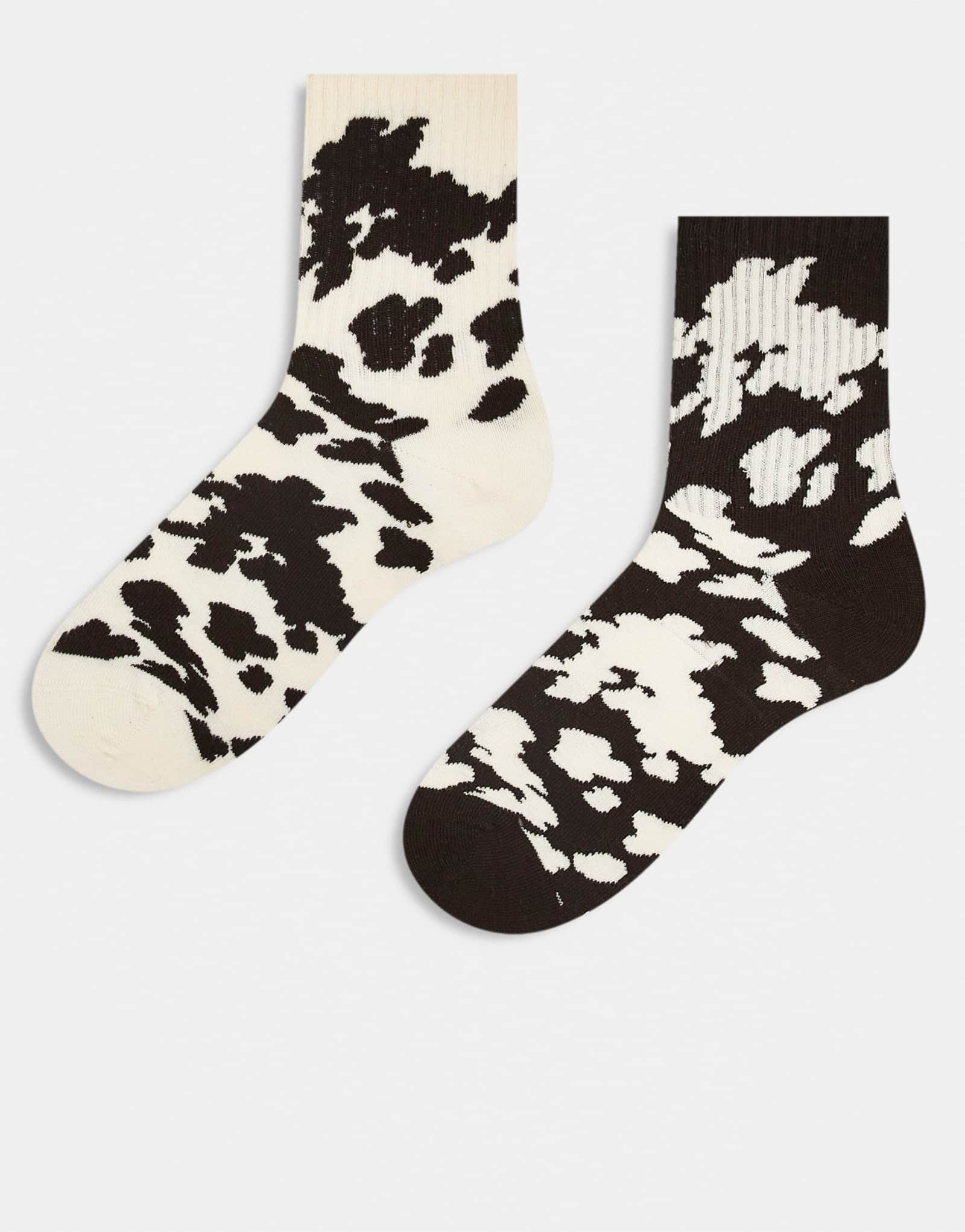 Спортивные носки Topshop 2pk из трикотажа в рубчик с принтом 