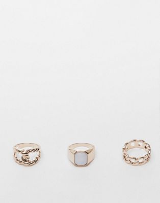 Topshop 3 pack chain rings