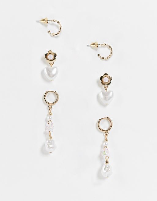 Pearl hoop earrings deals topshop