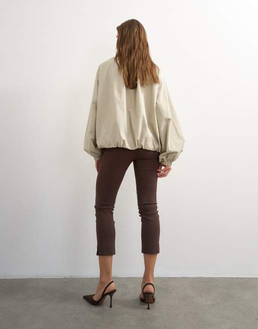 Topshop 3 quarter length capri in brown, 2 of 5